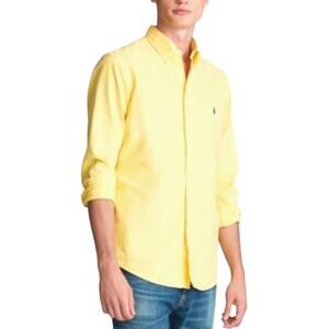Ralph Lauren Preppy Yellow Classic Fit Big & Tall Dress Shirt 17 34/35 Like New